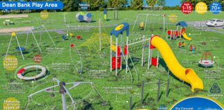 Children’s play area designs revealed An image showing the range of equipment to be installed at the new Dean Bank Play Area