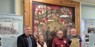Ferryhill banner unveiled at new home