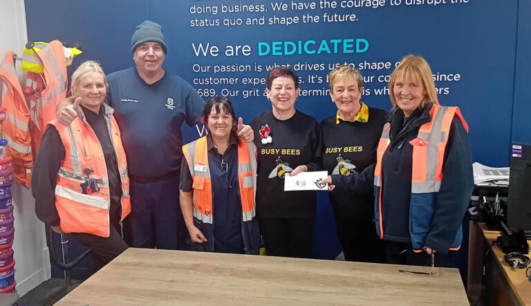 Husqvarna employees donate £180 to Busy Bees