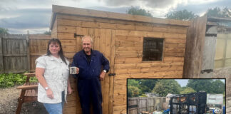 Community helps replace fire damaged shed