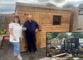 Community helps replace fire damaged shed