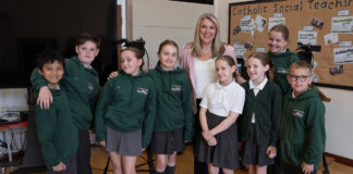 Sara Davies inspires pupils during Careers Week at St Charles Catholic Primary School