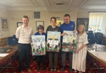 Ferryhill Town Council presented with Artwork Created by Endeavour Woodcrafts CIC as part of Community Voice Art Project