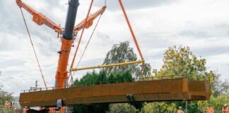 Installation begins on new Gaunless Bridge