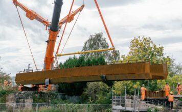 Installation begins on new Gaunless Bridge