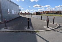 New bollards in Middlestone Moor