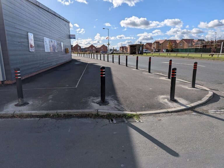New bollards in Middlestone Moor New bollards in Middlestone Moor