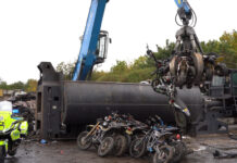 Durham Constabulary crush illegal bikes in crackdown operation